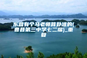 东营有个马老师算卦准的(曹县第三中学七二届)_重复