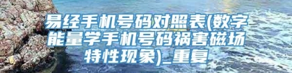 易经手机号码对照表(数字能量学手机号码祸害磁场特性现象)_重复