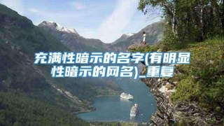 充满性暗示的名字(有明显性暗示的网名)_重复
