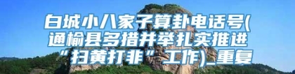 白城小八家子算卦电话号(通榆县多措并举扎实推进“扫黄打非”工作)_重复