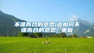 不谋而合的意思(道相同不谋而合的意思)_重复