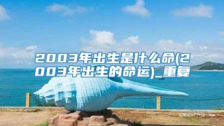 2003年出生是什么命(2003年出生的命运)_重复