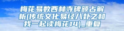 梅花易数西林寺碑额占解析(传统文化易经八卦之和我一起读梅花14)_重复