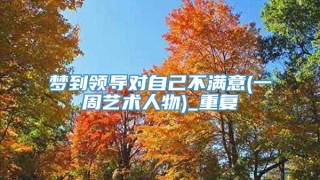 梦到领导对自己不满意(一周艺术人物)_重复