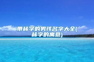 带稀字的男孩名字大全(稀字的寓意)