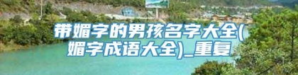 带媚字的男孩名字大全(媚字成语大全)_重复