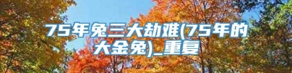 75年兔三大劫难(75年的大金兔)_重复