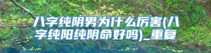 八字纯阴男为什么厉害(八字纯阳纯阴命好吗)_重复