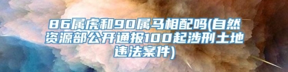 86属虎和90属马相配吗(自然资源部公开通报100起涉刑土地违法案件)