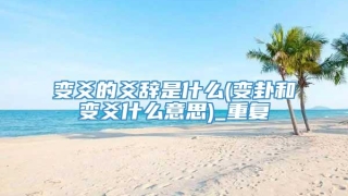 变爻的爻辞是什么(变卦和变爻什么意思)_重复