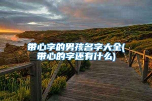 带心字的男孩名字大全(带心的字还有什么)