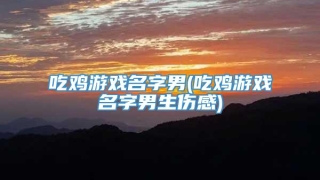 吃鸡游戏名字男(吃鸡游戏名字男生伤感)