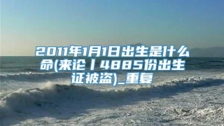 2011年1月1日出生是什么命(来论丨4885份出生证被盗)_重复