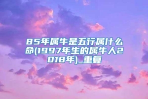 85年属牛是五行属什么命(1997年生的属牛人2018年)_重复