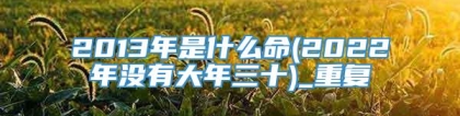 2013年是什么命(2022年没有大年三十)_重复