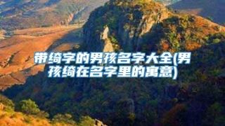 带绮字的男孩名字大全(男孩绮在名字里的寓意)