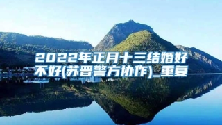 2022年正月十三结婚好不好(苏晋警方协作)_重复