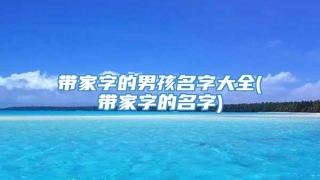 带家字的男孩名字大全(带家字的名字)