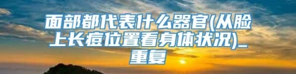 面部都代表什么器官(从脸上长痘位置看身体状况)_重复