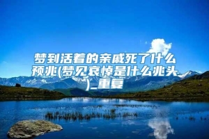 梦到活着的亲戚死了什么预兆(梦见哀悼是什么兆头)_重复