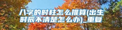 八字的时柱怎么推算(出生时辰不清楚怎么办)_重复