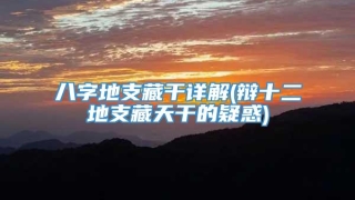 八字地支藏干详解(辩十二地支藏天干的疑惑)