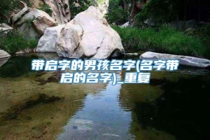 带启字的男孩名字(名字带启的名字)_重复