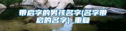 带启字的男孩名字(名字带启的名字)_重复