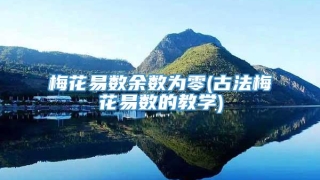 梅花易数余数为零(古法梅花易数的教学)