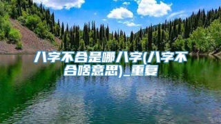 八字不合是哪八字(八字不合啥意思)_重复