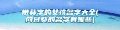 带葵字的女孩名字大全(向日葵的名字有哪些)