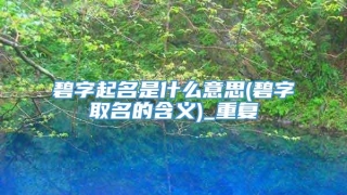 碧字起名是什么意思(碧字取名的含义)_重复