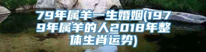 79年属羊一生婚姻(1979年属羊的人2018年整体生肖运势)