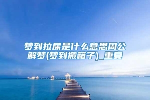 梦到拉屎是什么意思周公解梦(梦到搬箱子)_重复