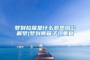 梦到拉屎是什么意思周公解梦(梦到搬箱子)_重复