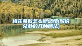 梅花易数怎么断感情(解说兑卦的几种断法)