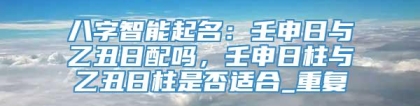 八字智能起名：壬申日与乙丑日配吗，壬申日柱与乙丑日柱是否适合_重复