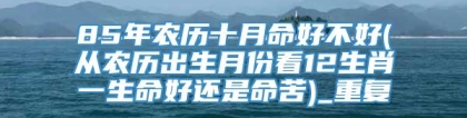85年农历十月命好不好(从农历出生月份看12生肖一生命好还是命苦)_重复