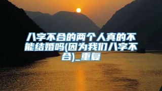 八字不合的两个人真的不能结婚吗(因为我们八字不合)_重复