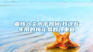 曲炜六爻水平如何(我这些年用的梅花易数)_重复