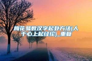 梅花易数汉字起卦方法(人于心上起经纶)_重复