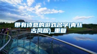 带有诗意的游戏名字(青丝古风版)_重复