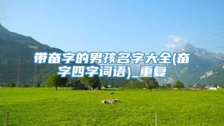 带奋字的男孩名字大全(奋字四字词语)_重复