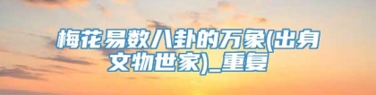 梅花易数八卦的万象(出身文物世家)_重复