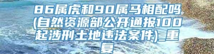 86属虎和90属马相配吗(自然资源部公开通报100起涉刑土地违法案件)_重复