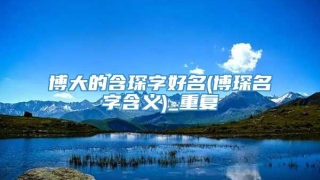 博大的含琛字好名(博琛名字含义)_重复