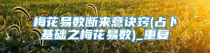 梅花易数断来意诀窍(占卜基础之梅花易数)_重复