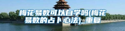 梅花易数可以自学吗(梅花易数的占卜心法)_重复