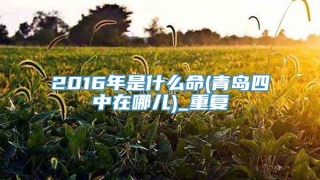 2016年是什么命(青岛四中在哪儿)_重复