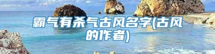 霸气有杀气古风名字(古风的作者)